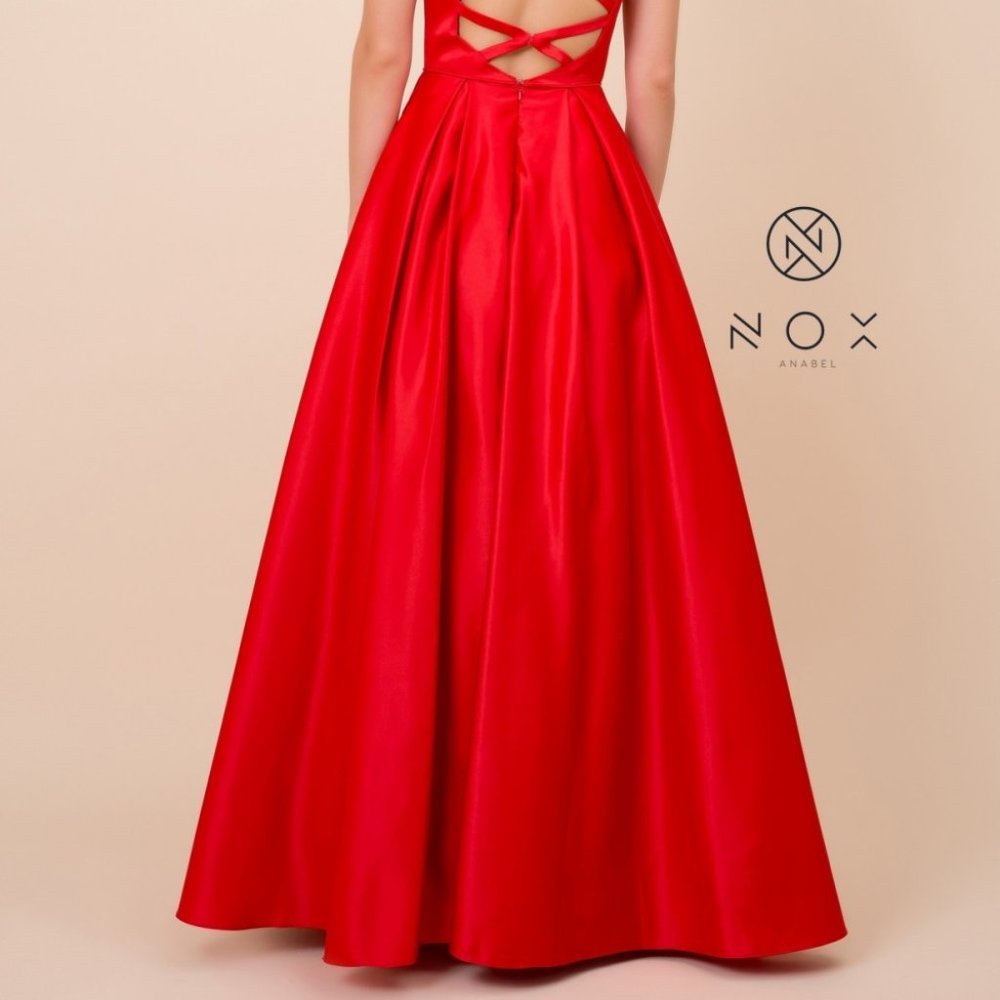 Illusion V-Neck A-Line Shape Prom Dress NXN308_3